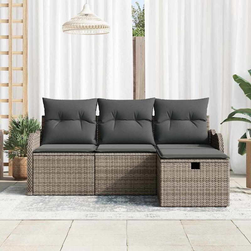 Set de canapele pentru grădină 4 buc. Rattan poli