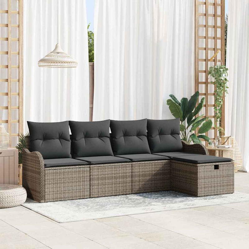Set de canapele pentru grădină 5 buc. Rattan poli