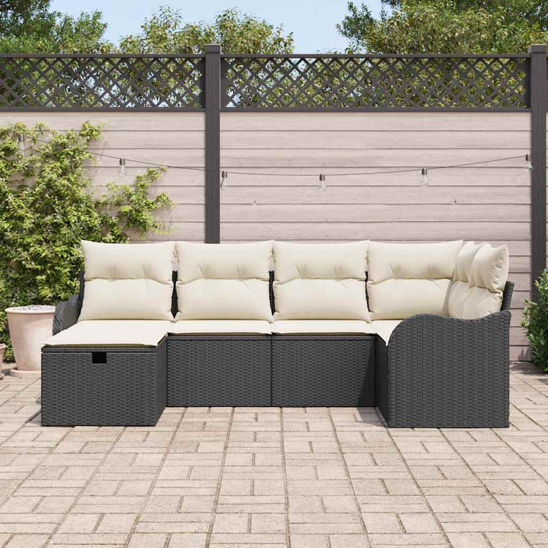 Set de canapele pentru grădină 6 buc. Rattan poli