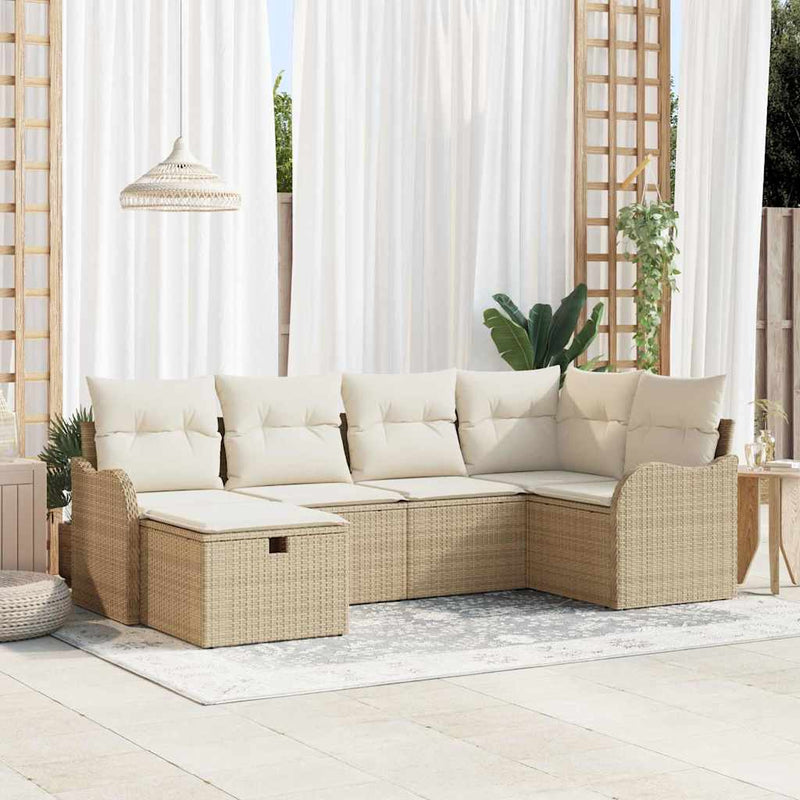 Set de canapele pentru grădină 6 buc. Rattan poli
