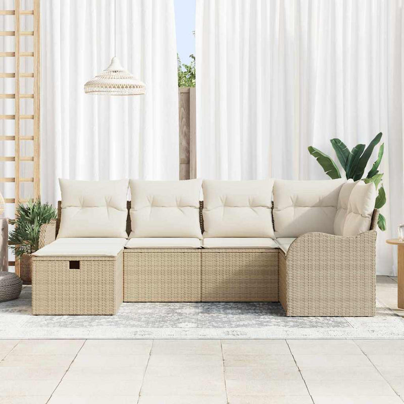 Set de canapele pentru grădină 6 buc. Rattan poli