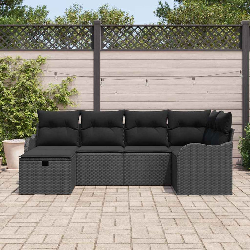 Set de canapele pentru grădină 6 buc. Rattan poli