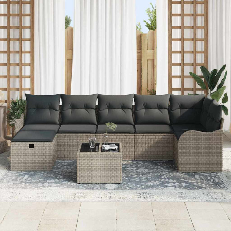 Set de canapele pentru grădină 8 buc. Rattan poli