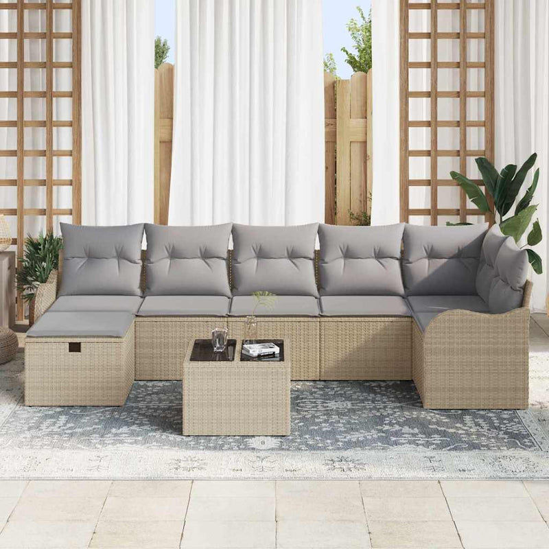 Set de canapele pentru grădină 8 buc. Rattan poli