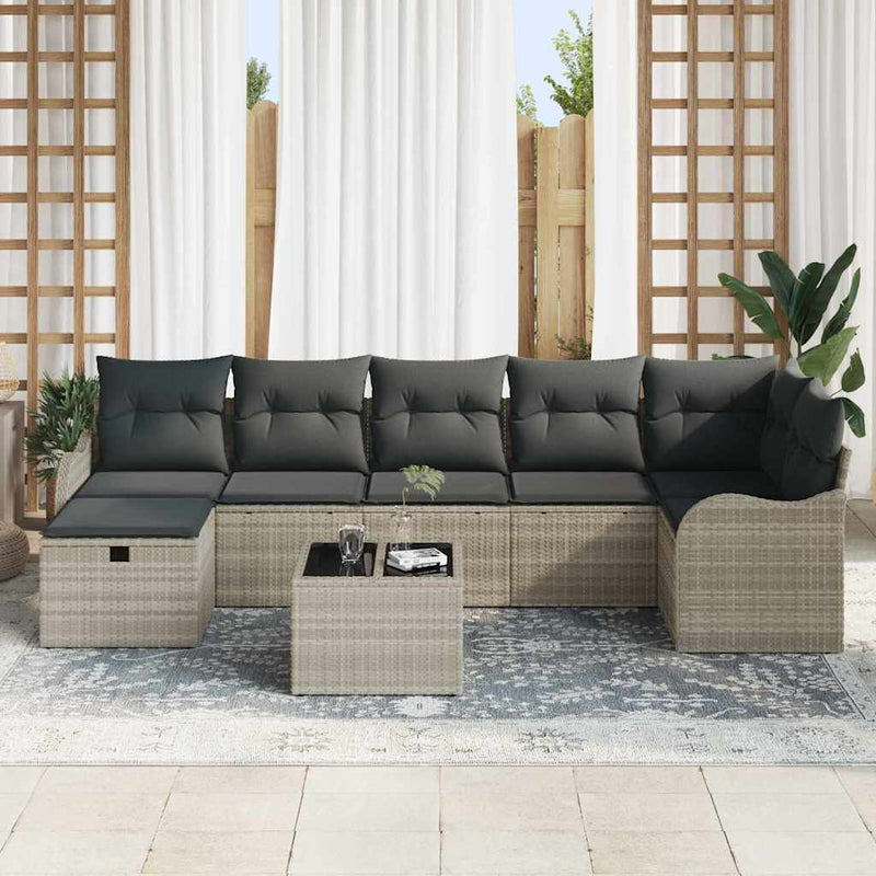 Set de canapele pentru grădină 8 buc. Rattan poli