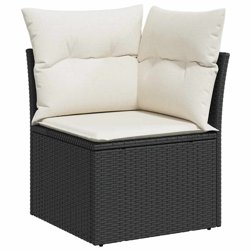 Set de canapele pentru grădină 9 buc. Negru poliratan
