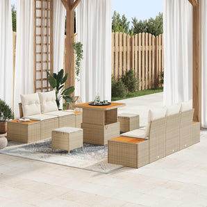 Set de canapele pentru grădină 8 pcs 7-Seater Bej și crem