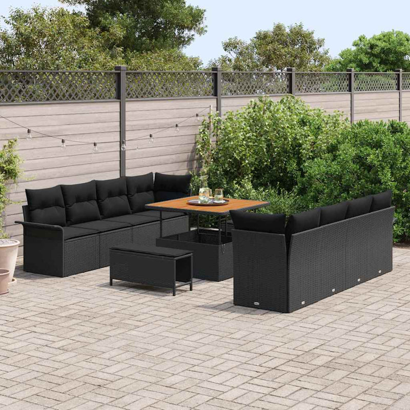 Set de canapele pentru grădină Negru