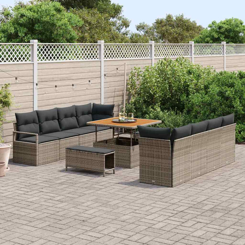 Set de canapele pentru grădină cu pernă Gri 100 x 100 x 71 cm