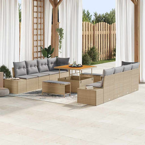 Set de canapele pentru grădină Bej Rattan poli