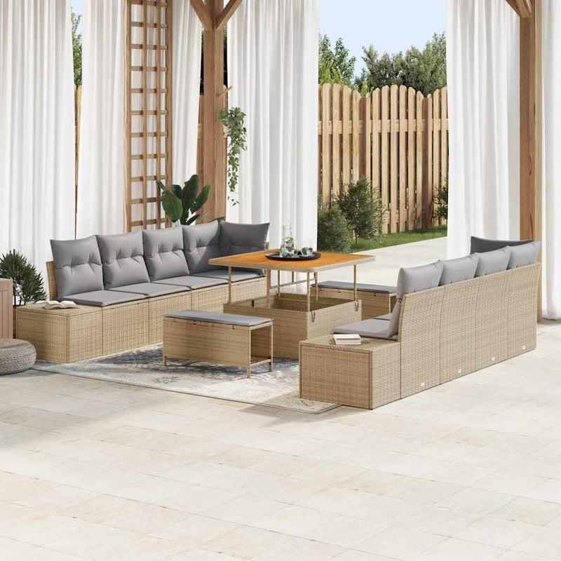 Set de canapele pentru grădină Bej Rattan poli