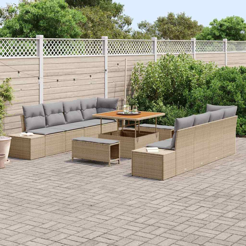 Set de canapele pentru grădină Bej Rattan poli