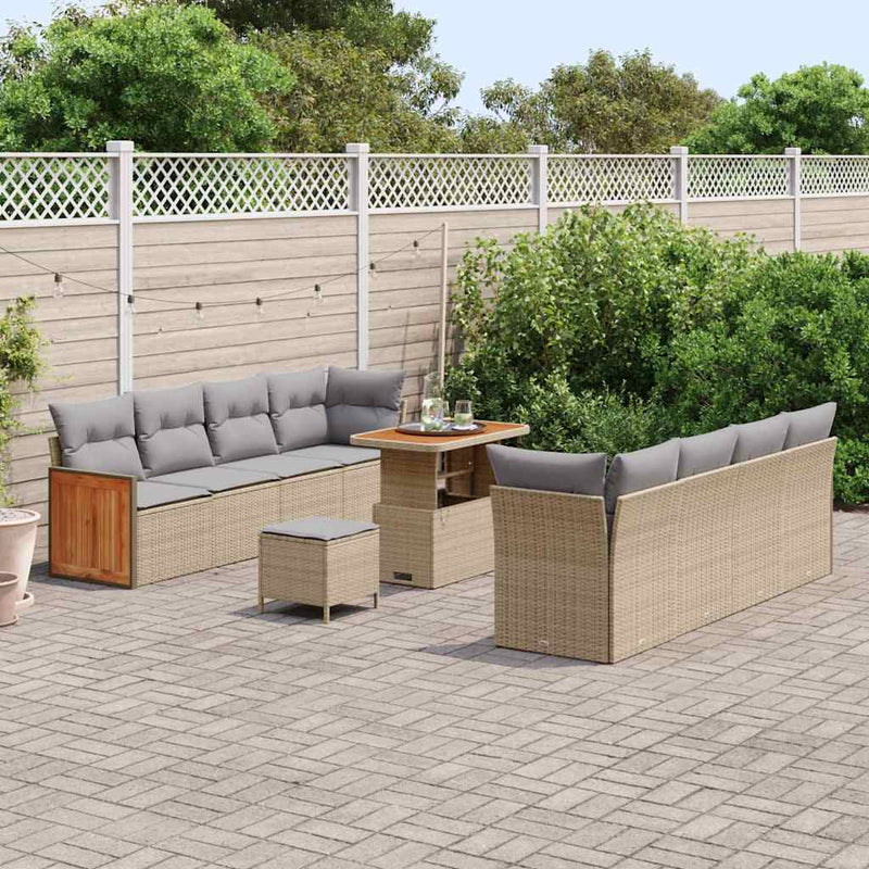 Set de canapele pentru grădină 12 pcs Beige și gri deschis