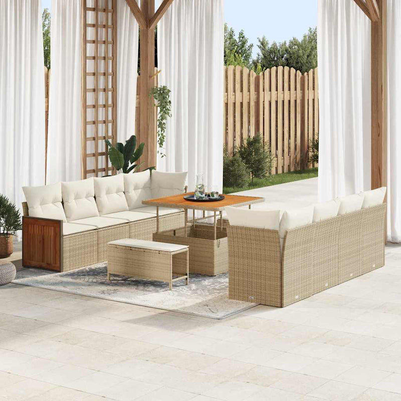 Set de canapele pentru grădină Bej și crem 231 x 224 x 85 cm