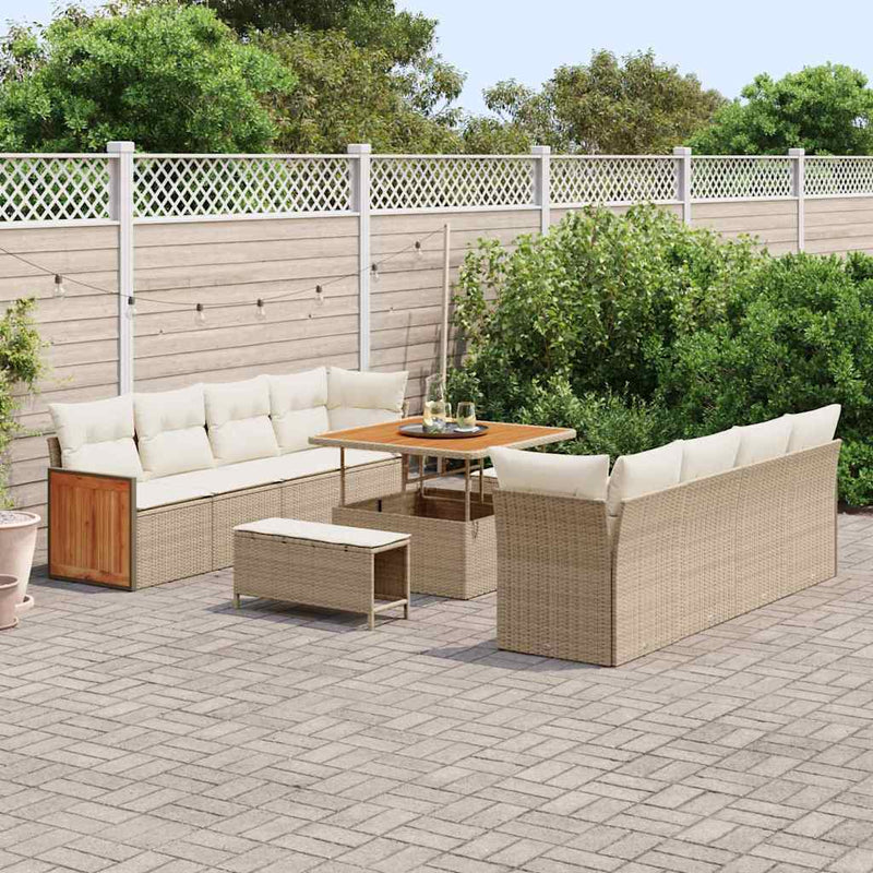 Set de canapele pentru grădină Bej și crem 231 x 224 x 85 cm