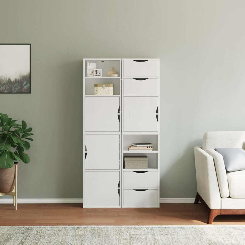 Dulapuri laterale 4 buc ODDA alb 40x24x79 cm lemn masiv de pin