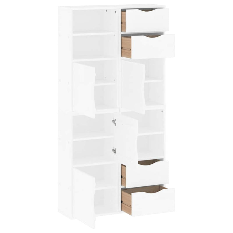 Dulapuri laterale 4 buc ODDA alb 40x24x79 cm lemn masiv de pin