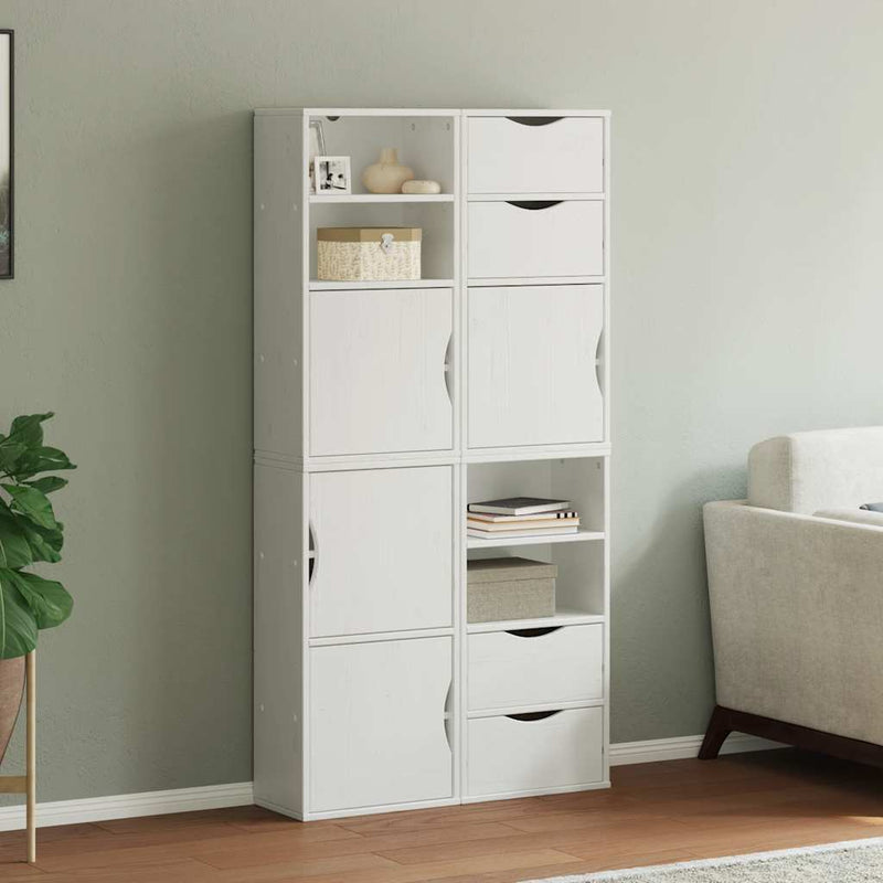 Dulapuri laterale 4 buc ODDA alb 40x24x79 cm lemn masiv de pin