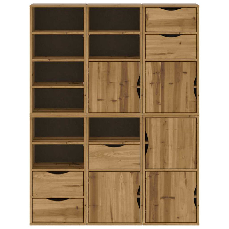 Dulapuri laterale 6 buc "ODDA" 40x24x79 cm lemn masiv de pin