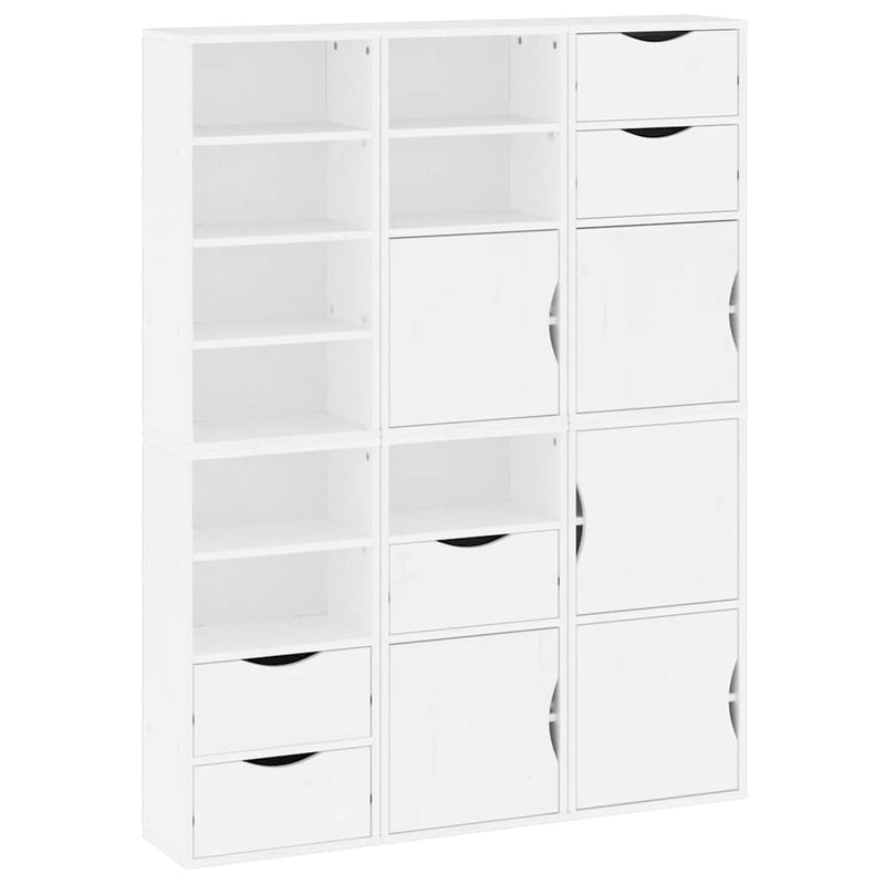 Dulapuri laterale 6 buc ODDA alb 40x24x79 cm lemn masiv de pin