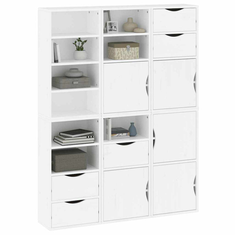 Dulapuri laterale 6 buc ODDA alb 40x24x79 cm lemn masiv de pin