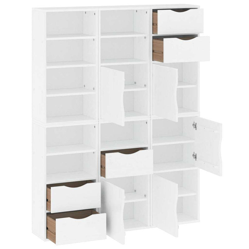Dulapuri laterale 6 buc ODDA alb 40x24x79 cm lemn masiv de pin