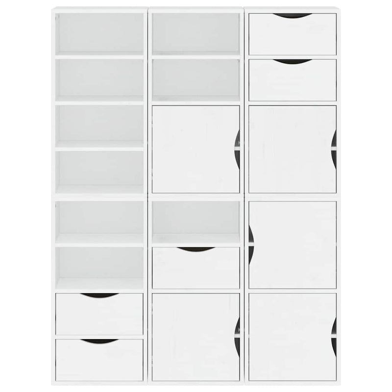 Dulapuri laterale 6 buc ODDA alb 40x24x79 cm lemn masiv de pin