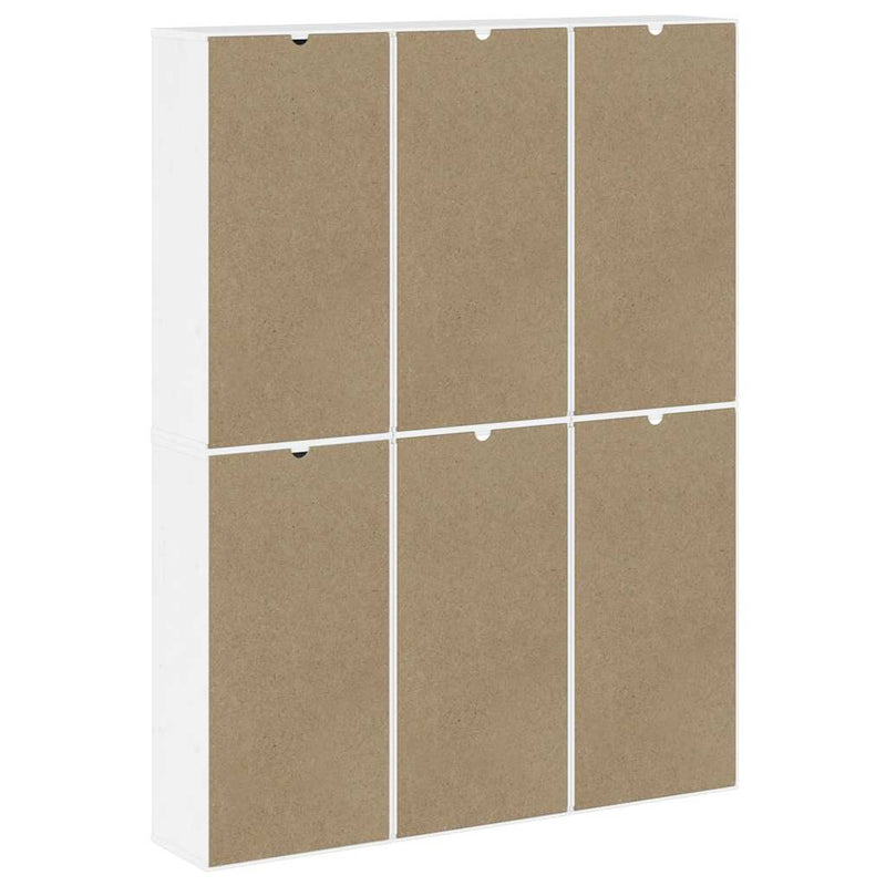 Dulapuri laterale 6 buc ODDA alb 40x24x79 cm lemn masiv de pin