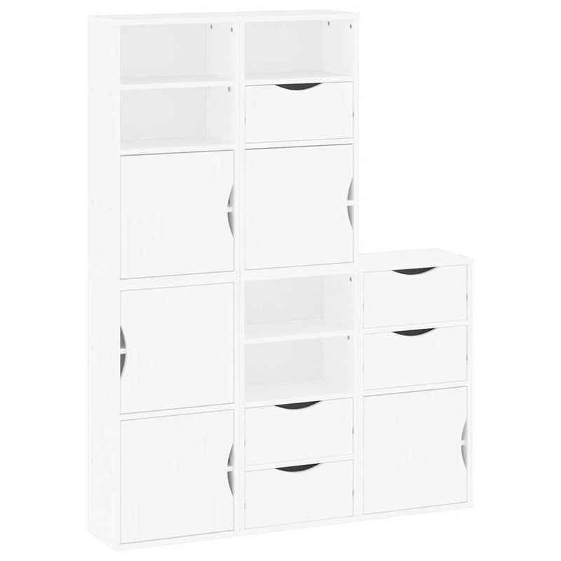 Dulapuri laterale 5 buc ODDA alb 40x24x79 cm lemn masiv de pin