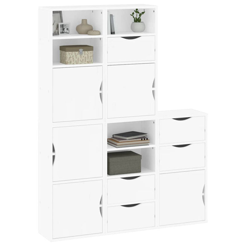 Dulapuri laterale 5 buc ODDA alb 40x24x79 cm lemn masiv de pin
