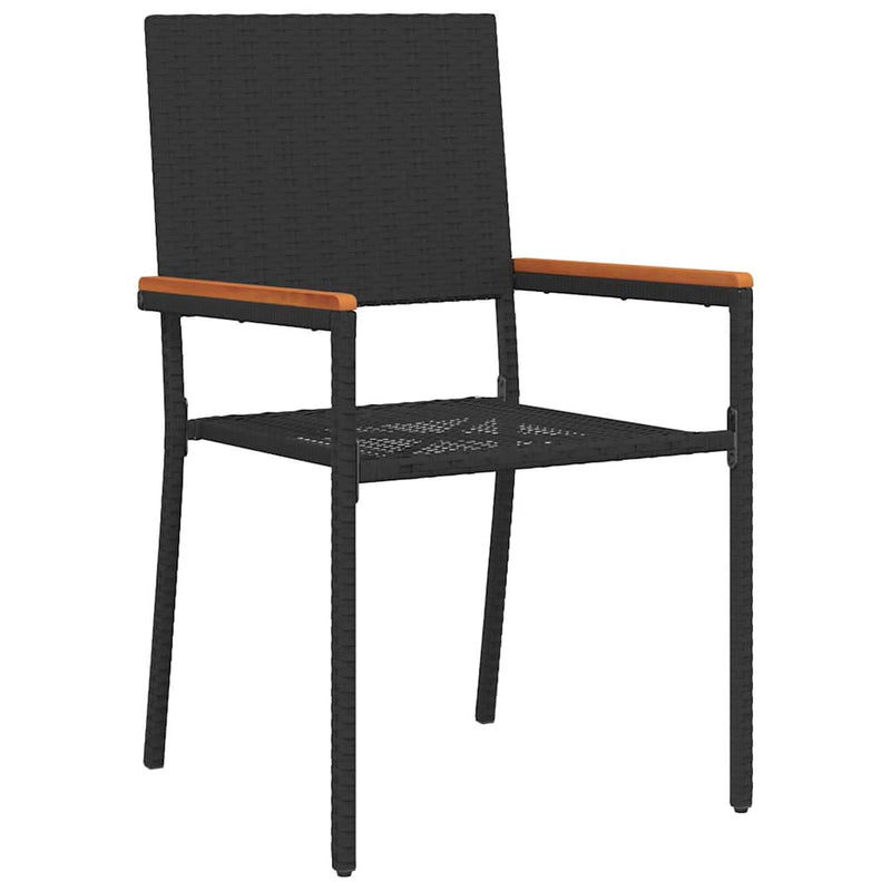 Set de masă pentru grădină 7 buc. Negru poliratan