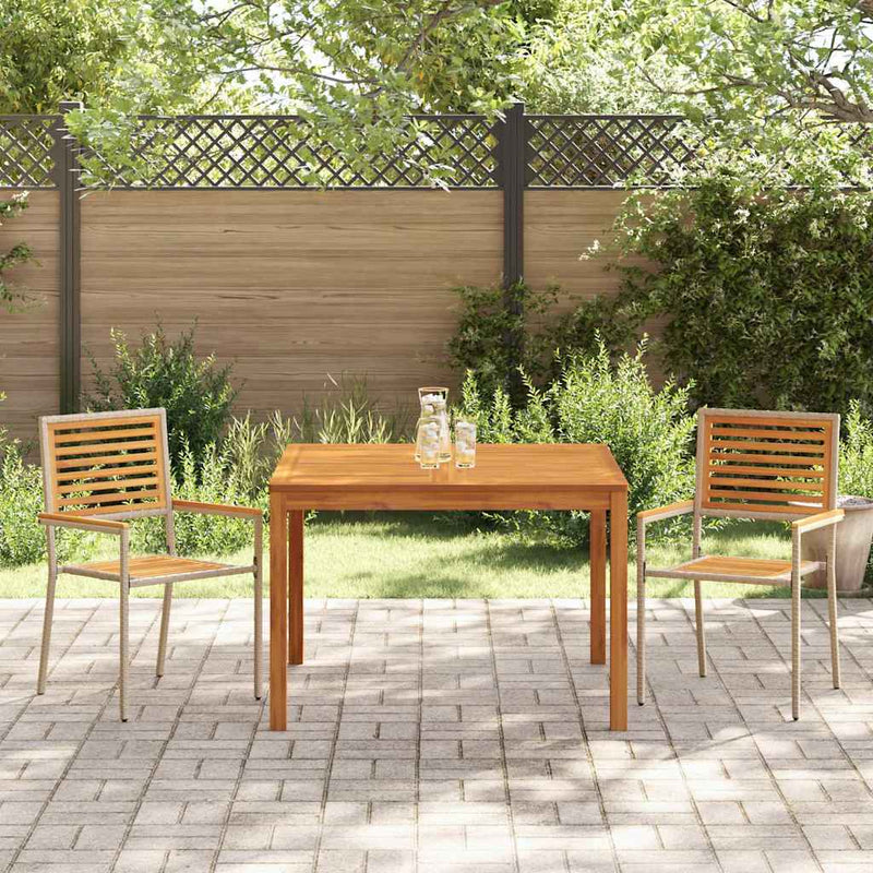 Set de masă pentru grădină 3 buc. Bej Lemn Solid de Acacia