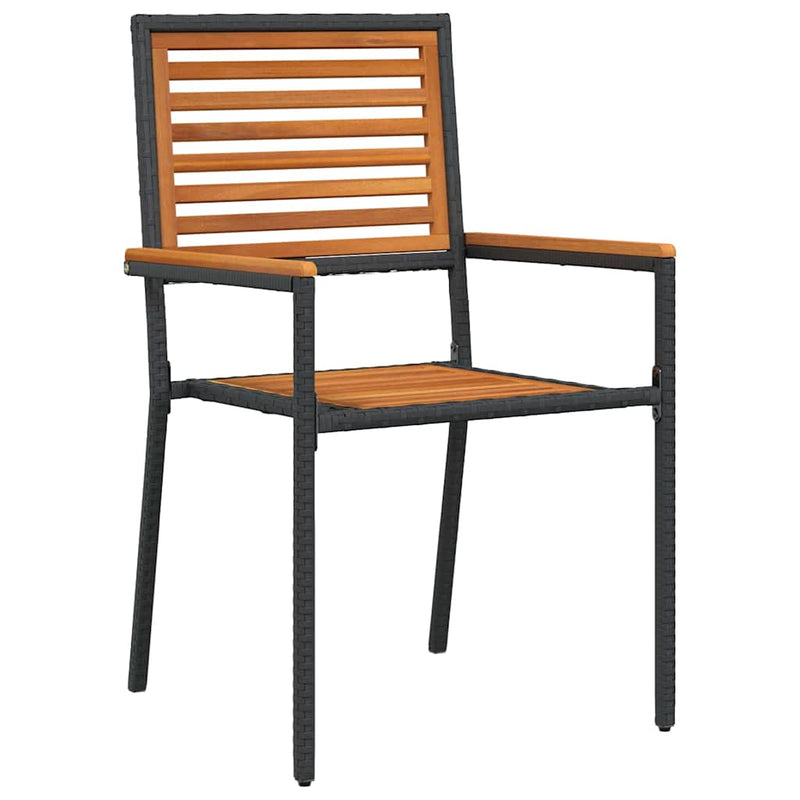 Set de masă pentru grădină 7 buc. Negru Lemn Solid de Acacia