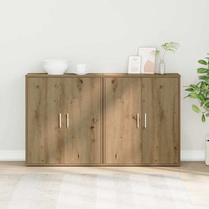 Bufet 2 buc. Stejar Artizanal 60 x 31 x 70 cm Lemn prelucrat