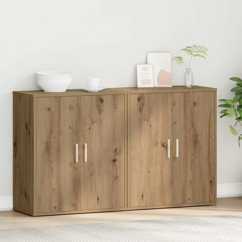 Bufet 2 buc. Stejar Artizanal 60 x 31 x 70 cm Lemn prelucrat