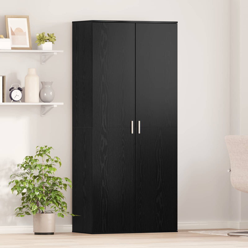 Bufet 80 x 39 x 178 cm Lemn prelucrat Stejar Negru