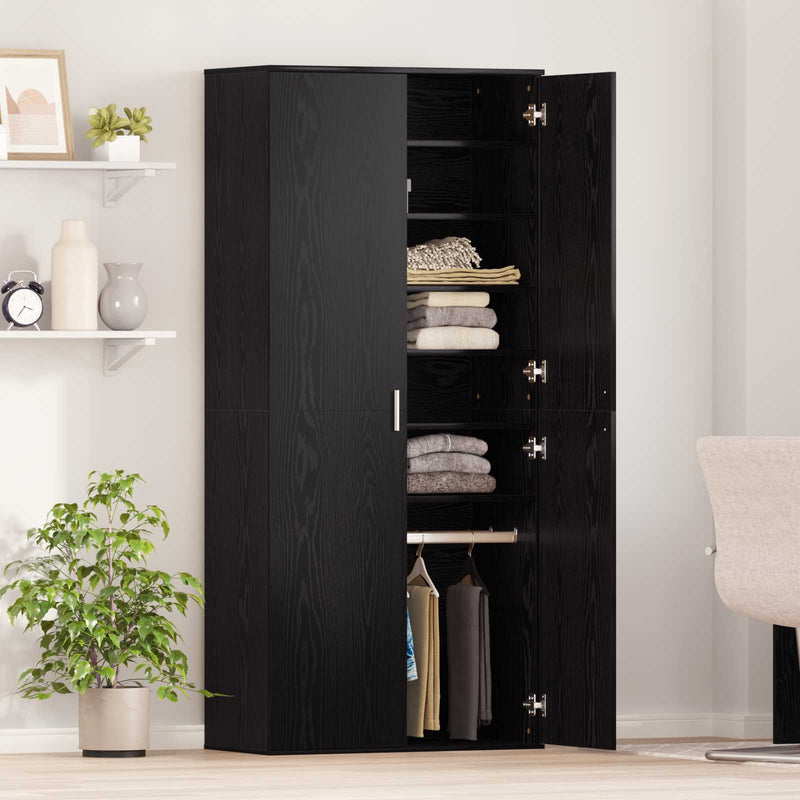 Bufet 80 x 39 x 178 cm Lemn prelucrat Stejar Negru