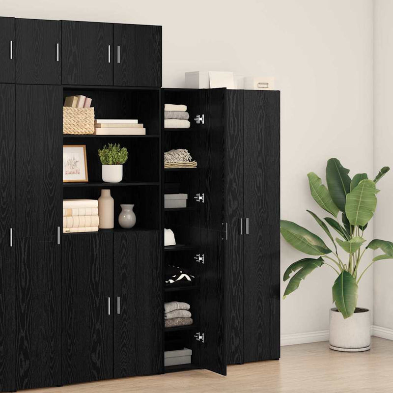 Bufet Stejar Negru 30 x 42,5 x 185 cm