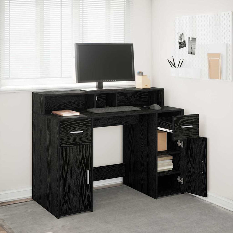 Birou cu sertar Stejar negru 120 x 55 x 91 cm Lemn prelucrat