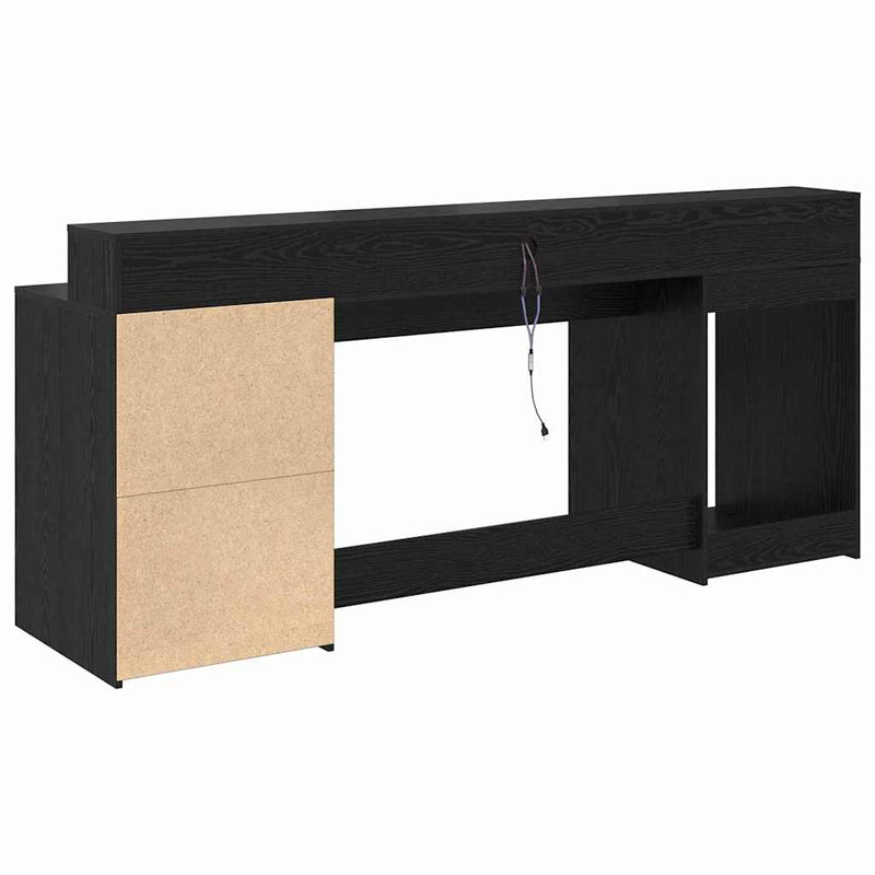 Birou cu sertar Stejar negru 200 x 55 x 91 cm Lemn prelucrat