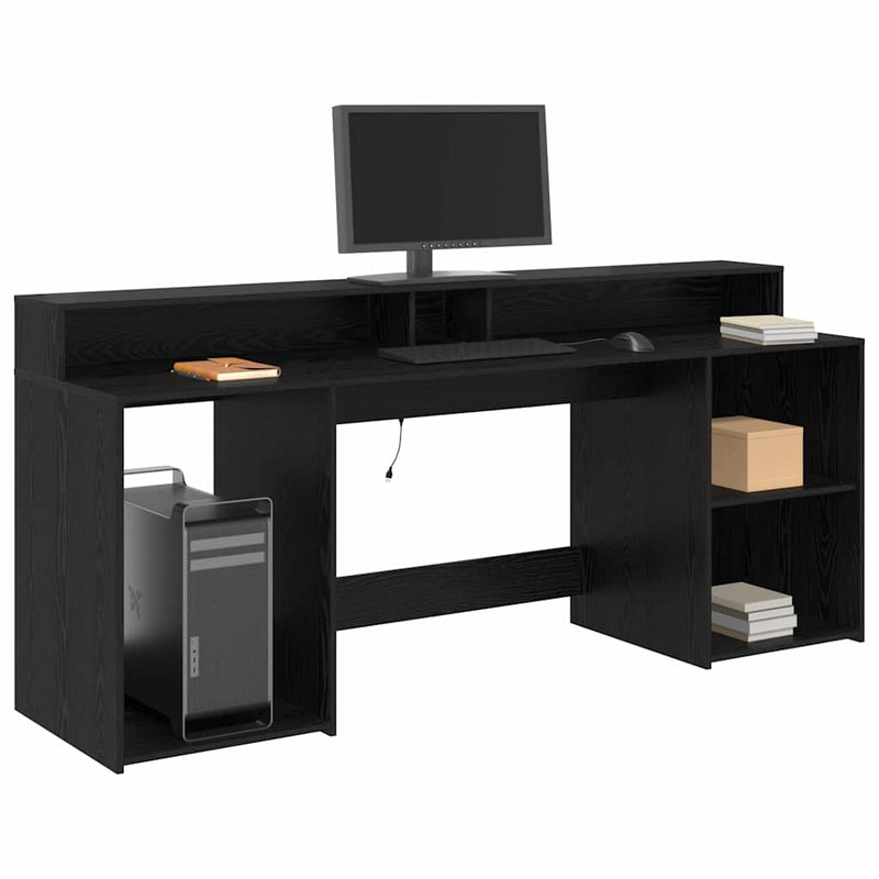 Birou cu sertar Stejar negru 200 x 55 x 91 cm Lemn prelucrat