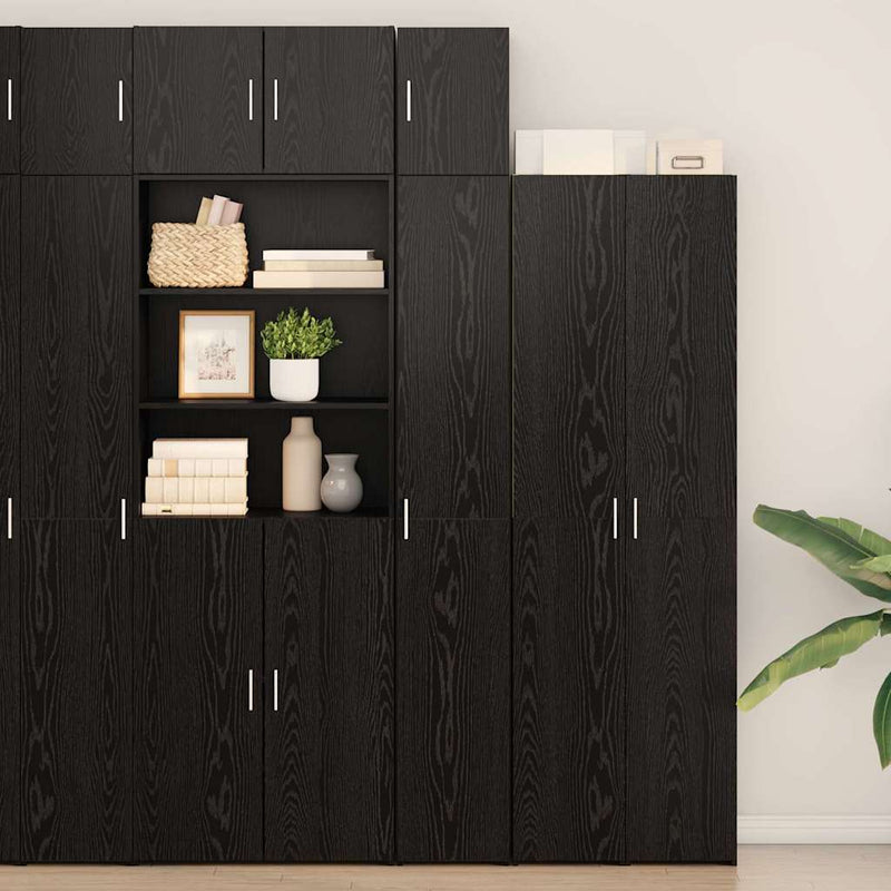 Dulap de depozitare cu rafturi Stejar Negru 30 x 42,5 x 225 cm