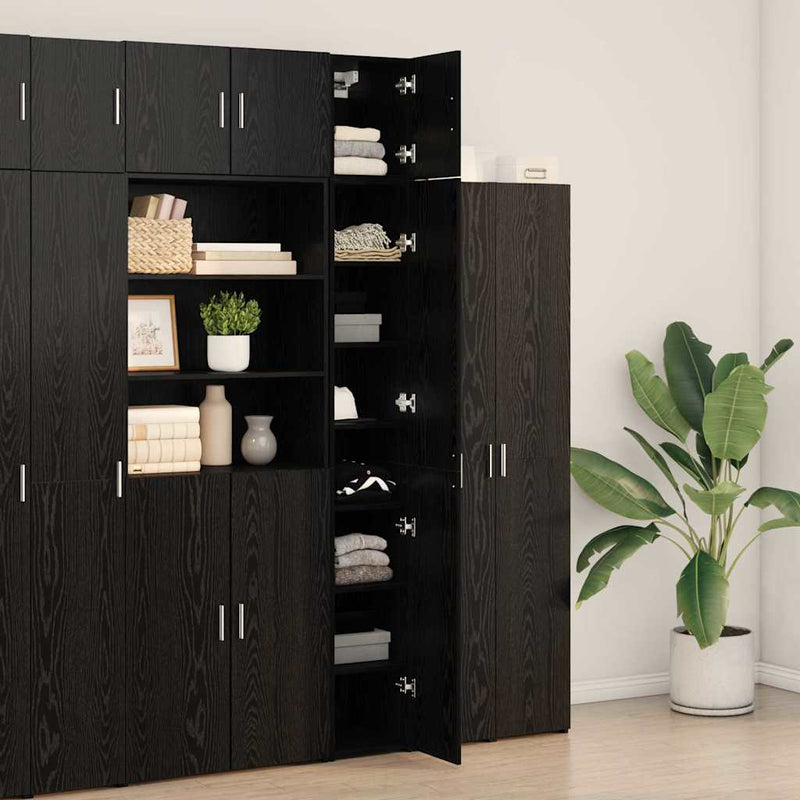 Dulap de depozitare cu rafturi Stejar Negru 30 x 42,5 x 225 cm