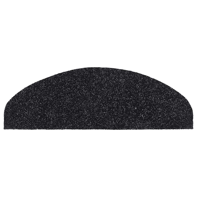 Covorașe autoadezive pentru scări, 20 buc., 65x21x4 cm, negru, semirotunde, mari