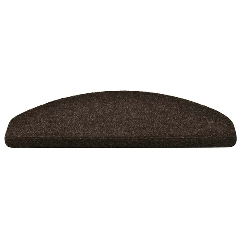 Covorașe autoadezive pentru scări, 20 buc., 65x21x4 cm, maro închis, semirotunde, mari