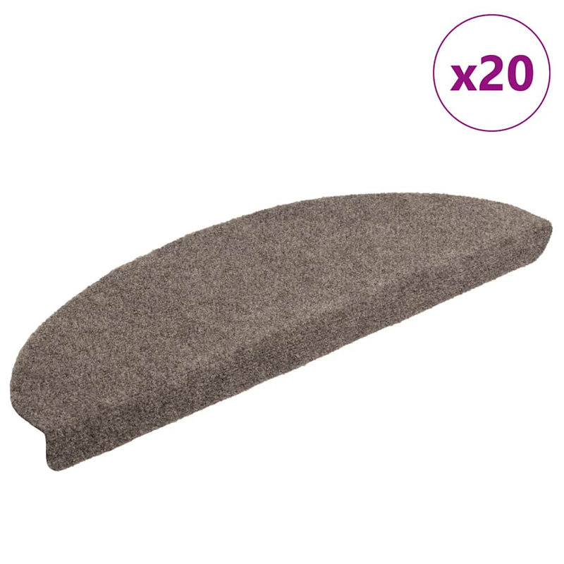 Covorașe autoadezive pentru scări, 20 buc., 65x21x4 cm, bej, semirotunde, mari