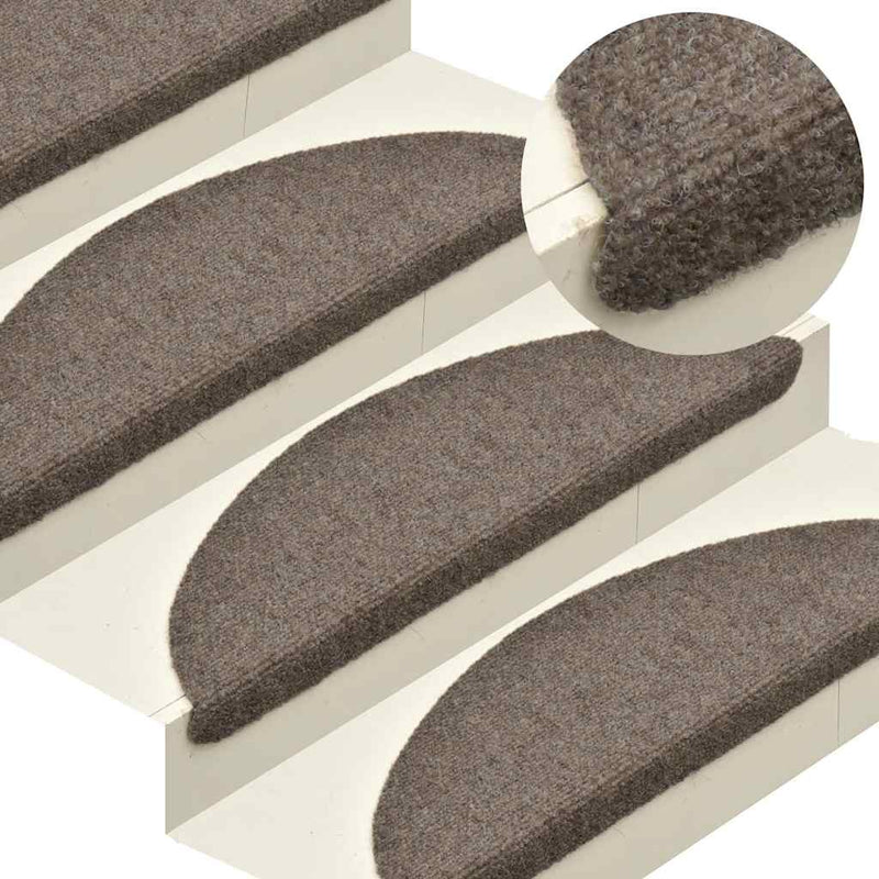 Covorașe autoadezive pentru scări, 20 buc., 65x21x4 cm, bej, semirotunde, mari