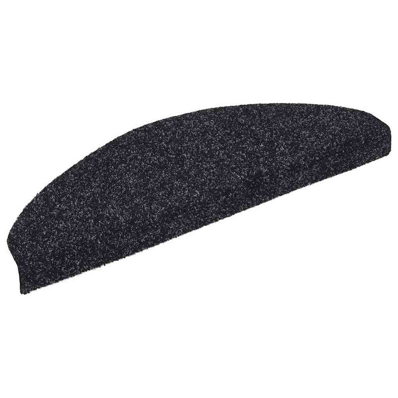 Covorașe autoadezive pentru scări, 30 buc., 65x21x4 cm, negru, semirotunde, mari