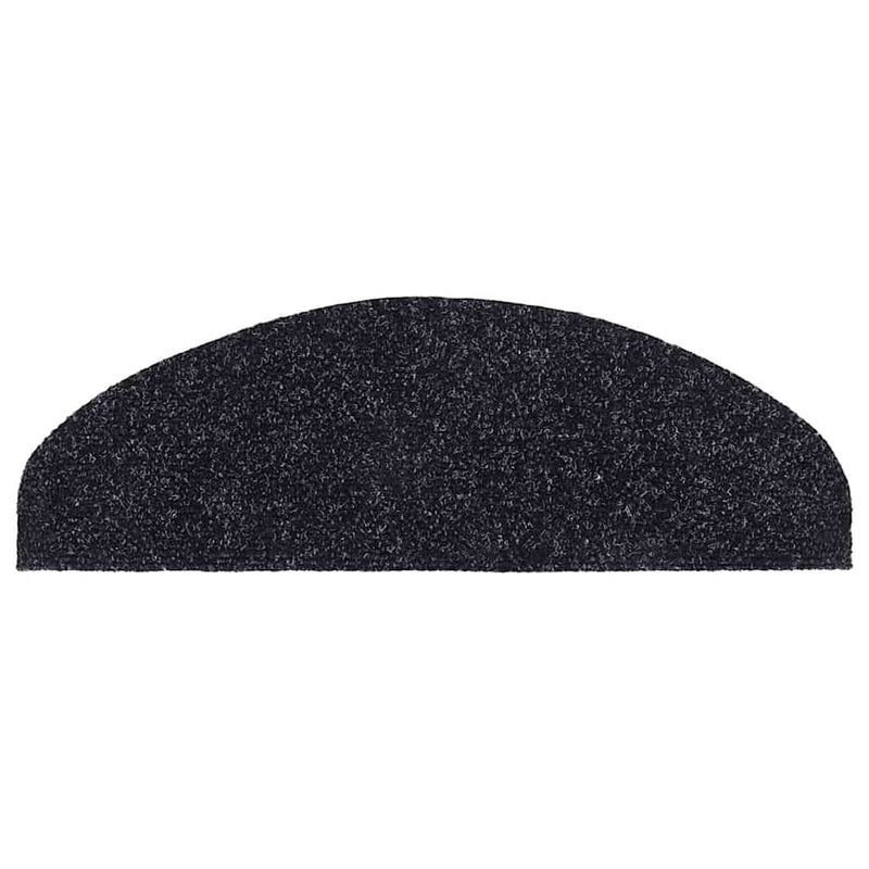Covorașe autoadezive pentru scări, 30 buc., 65x21x4 cm, negru, semirotunde, mari