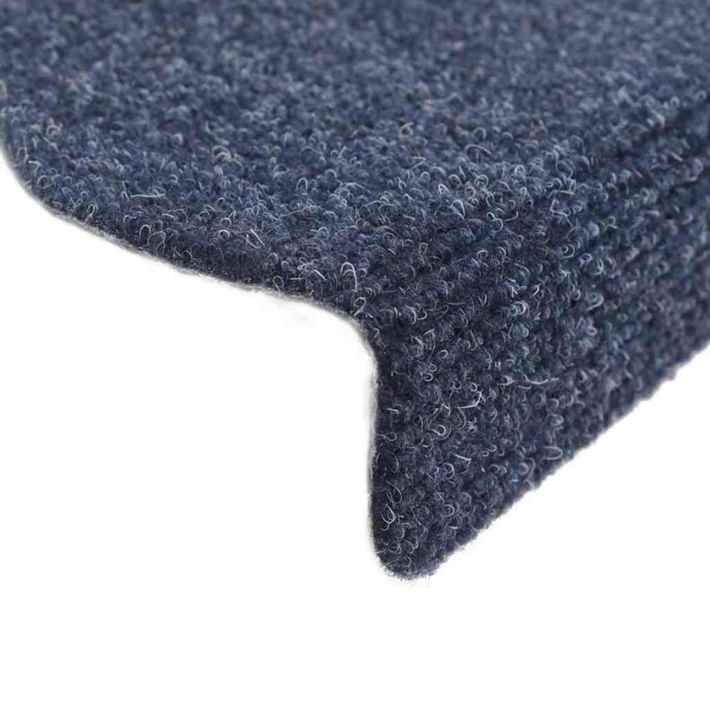 Covorașe autoadezive pentru scări, 30 buc., 65x21x4 cm, albastru, semirotunde, mari